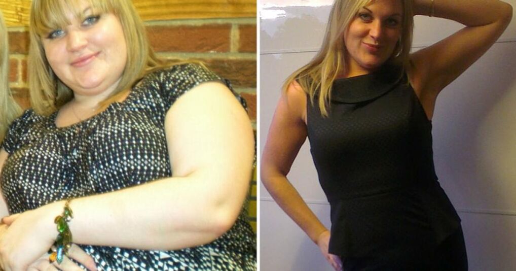 voor en na foto's van het luie dieet
